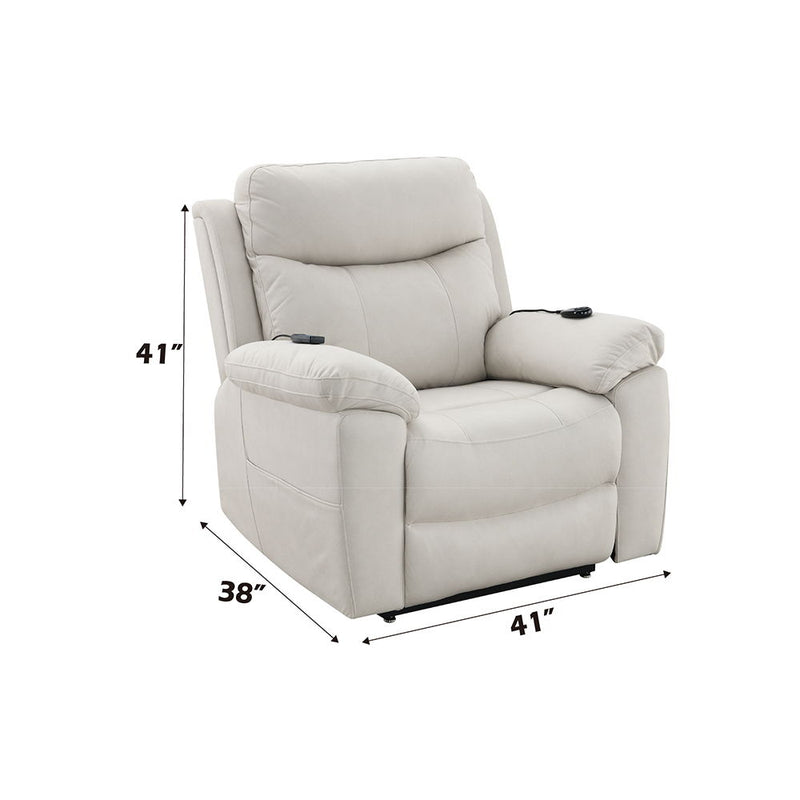 Chriki - Power Recliner With Lift & Heating & Massage - Beige Fabric