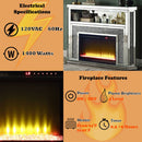 Noralie - 51" Fireplace With LED - Mirrored & Faux Diamonds