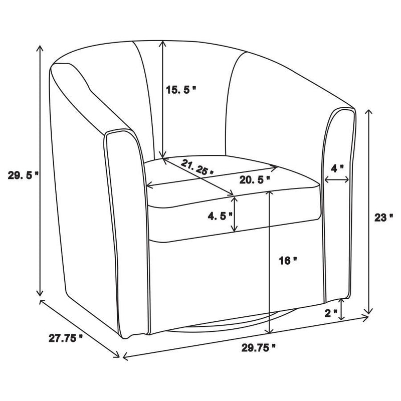 Turner - Upholstery Sloped Arm Accent Swivel Chair