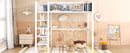Loft Bed With 4 Tier Shelves And Storage