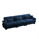 Modern Velvet Sofa With Bolstered Armrests And Pillows