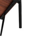 Modern Rectangle End Table (Set of 2) With Tempered Glass Tabletop And Layer - Brown