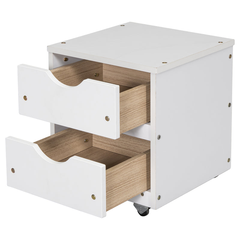 Versatile Full Bed with Trundle,Under bed Storage Box and Nightstand .White