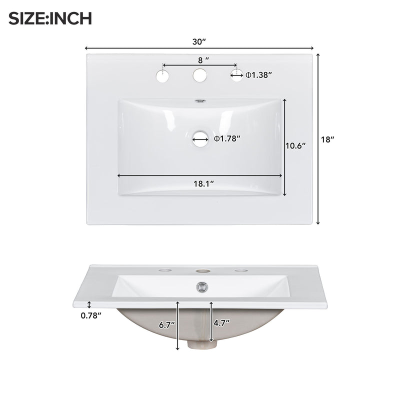 Bathroom Vanity Set With Ceramic Sink And Ample Storage Space Ideal For Small Bathrooms