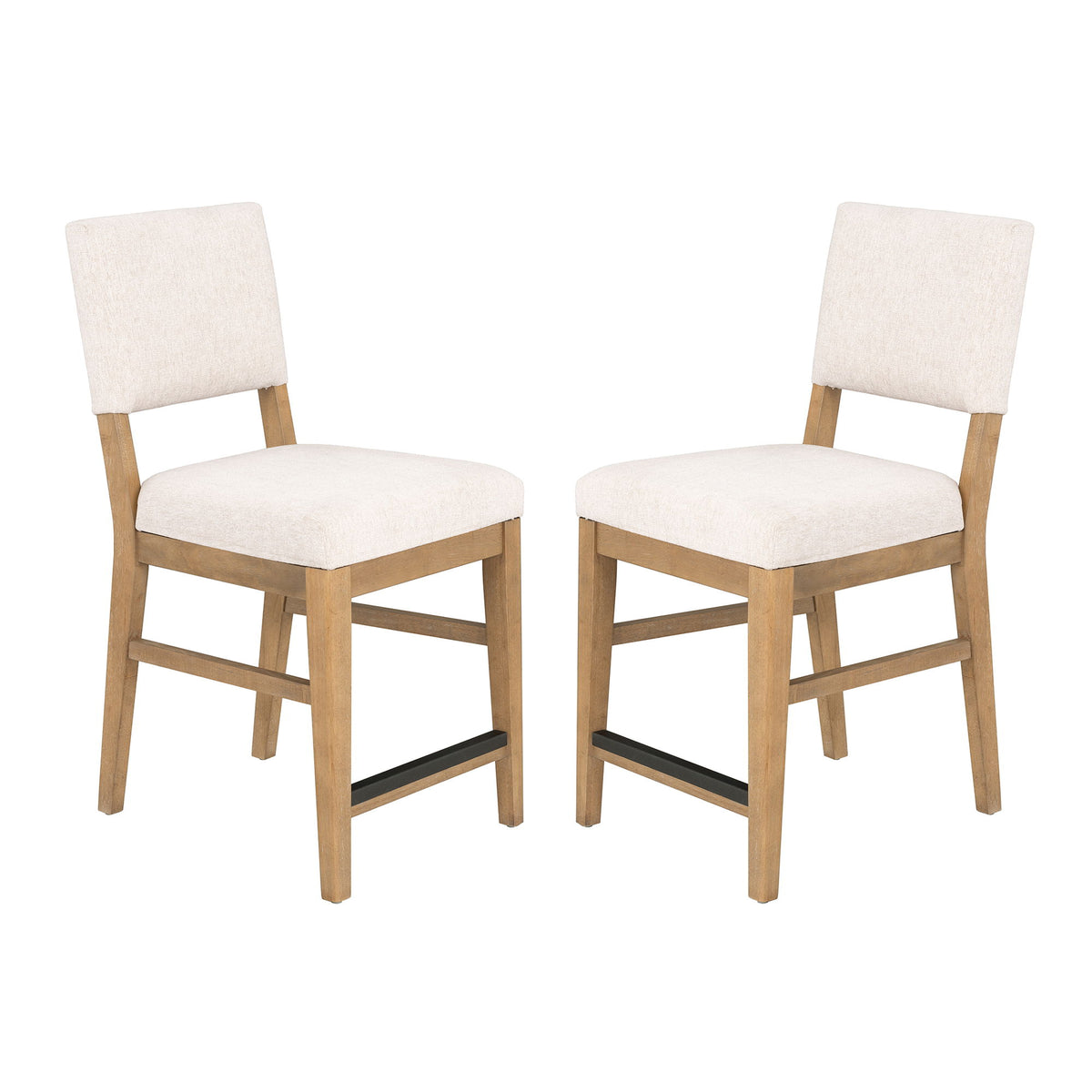 Millwork - Counter Chair (Set of 2) - White / Light Brown