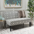 Contemporary Loveseat With Upholstered Fabric And Birch Wood Legs - Gray