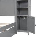 Bed With All In One Cabinet, Shelf And Sockets, Trundle