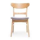 Mid Century Modern Dining Chair With Upholstered Seat And Wood Frame