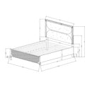 Laura - Queen Bed With Upholstered Headboard And LED Lights - Silver