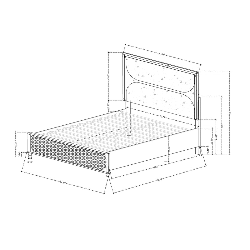 Laura - 5 Piece Bedroom Set With Upholstered Headboard