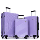 3 Piece Luggage Sets Lightweight Suitcase With Two Hooks, Spinner Wheels,