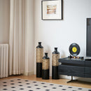 Floor Metal Vases Decorated Metal Vases (Set of 3) Gorgeous Home Decoration Large Glazed Metal Vases - Black / Gold