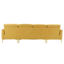 Modern L - Shape Convertible Sectional Sofa With Movable Ottoman