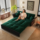 Queen Pull Out Sofa Bed, 3 In 1 Convertible Sleeper Tufted Sofa With 2 Soft Pillows