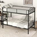 Twin Over Twin Bunk Bed, Divided Into Two Beds - Black