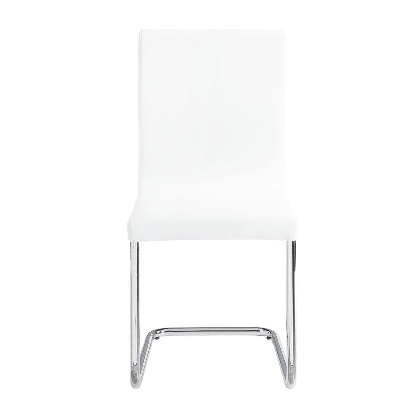 Palton - Side Chair (Set of 2) - White PU & Chrome Finish - Atlantic Fine Furniture Inc