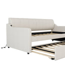 Upholstered Daybed With Trundle And USB Charging