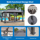 13 0 Ft Outdoor Patio Gazebo Canopy Tent With Ventilated Double Roof And Side Wall (Detachable Curtain Included On All Sides) Suitable For Lawn Garden Backyard And Deck - Gray