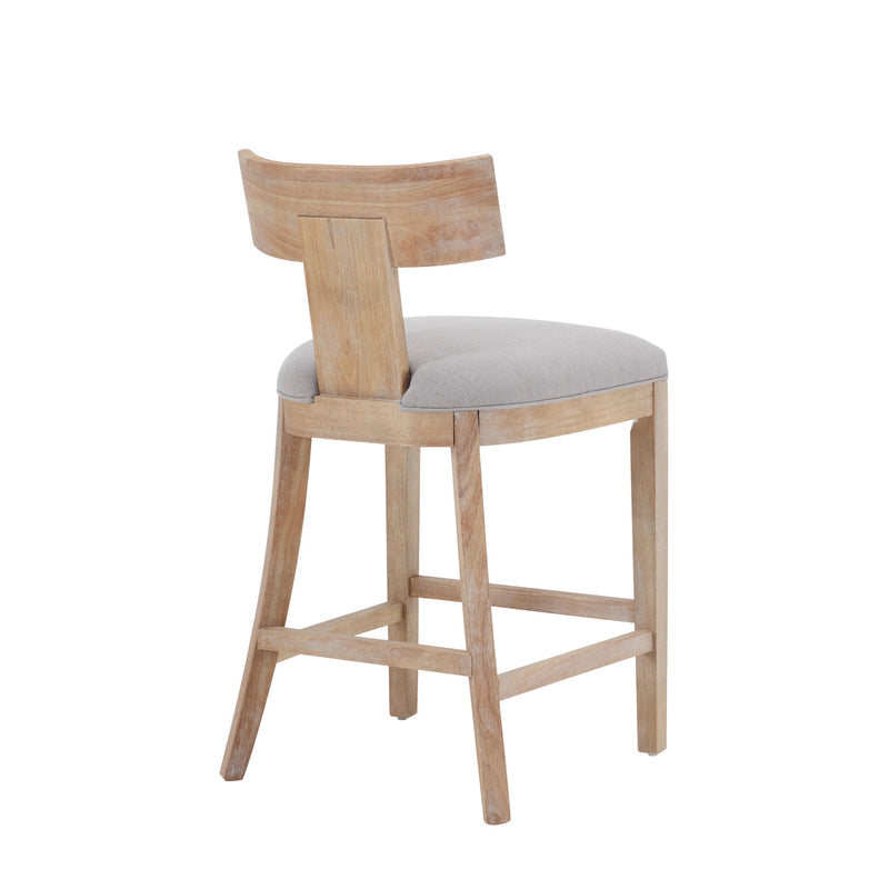 Upholstered Counter Height Bar Stools With Solid Rubber Wood Frame (Set of 2)