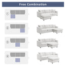 Modern Sectional Sofa With Throw Pillows, Cloud L Shaped Couch Set With Wide 4 Seat Comfy Couch Set With Movable Ottoman