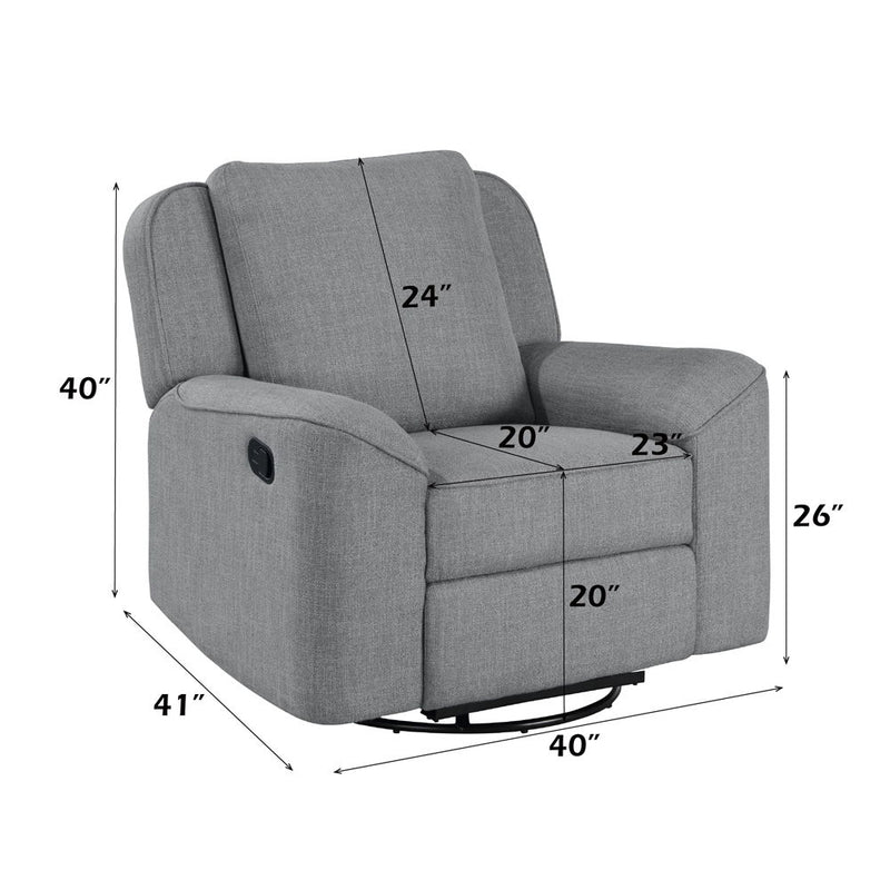 Destiny - Glider Recliner With Swivel - Gray Linen