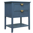 2 Drawer Side Table, American Style, End Table, Suitable For Bedroom, Living Room, Study