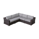 Contemporary Outdoor Rattan Wicker Sectional Seating Group With Cushions
