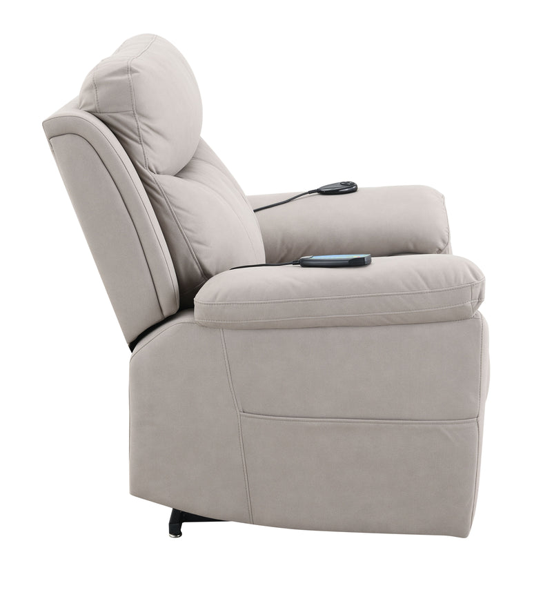 Chriki - Polished Microfiber Power Motion Recliner With Lift Heating Massage Chair