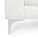 Fabric Upholstered Chaise Lounge With Iron Bracket Legs