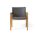 Tranquilize - Outdoor Wooden Club Chair With Woven Wicker Seat And Back (Set of 2) - Light Brown