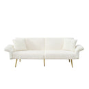 Luxury Corduroy Foldable Double Sofa Bed With Folding Armrests