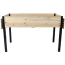 Raised Garden Bed With Metal Legs And Folding Storage Shelf