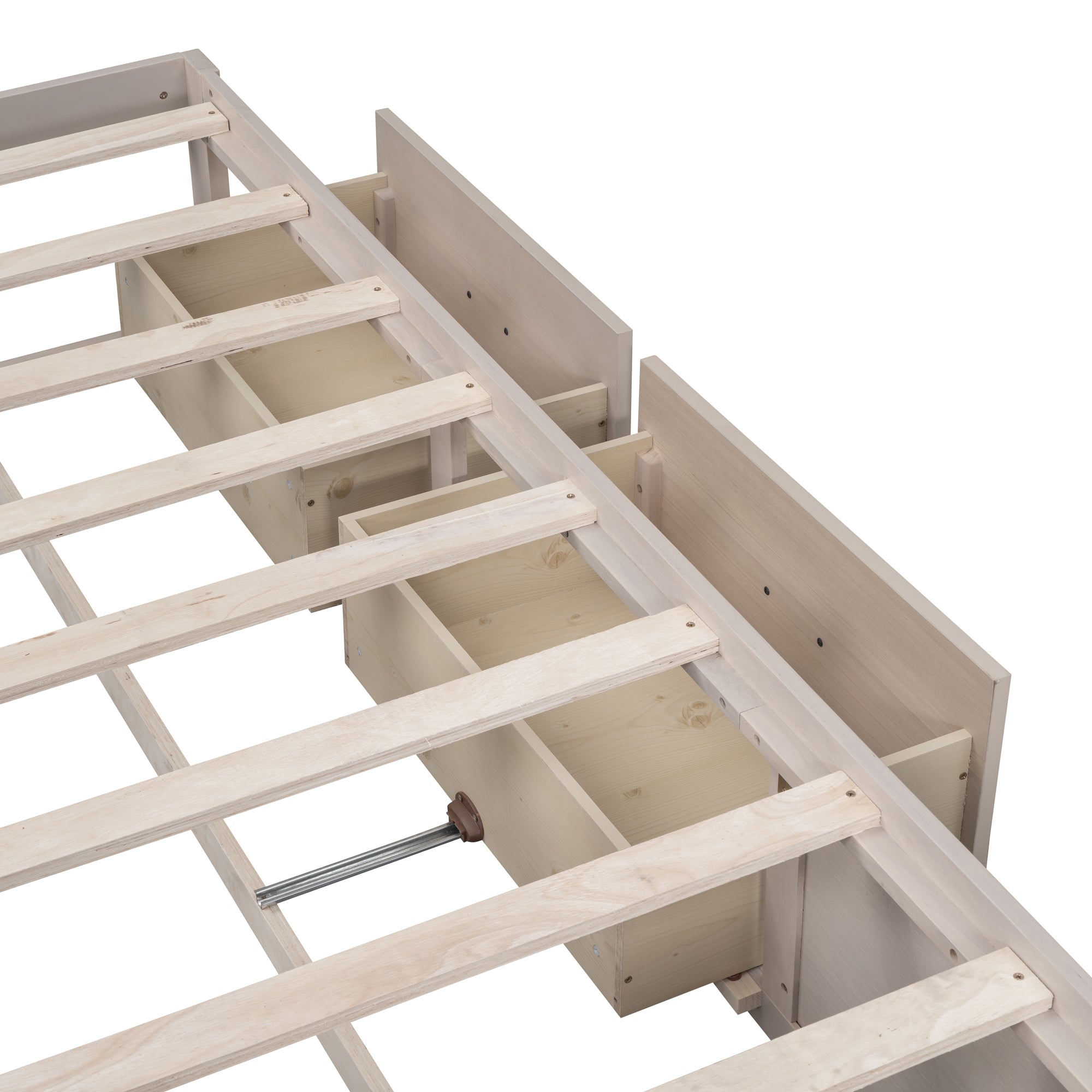 Full Size Platform Bed with 6 Storage Drawers,Antique White - Atlantic Fine Furniture Melbourne FL
