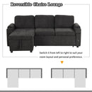 Convertible L Shaped Sofa Couch With Storage, Cup Holders, USB Ports