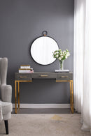 Wall Mirror With Frame, Contemporary Minimalist Accent Mirror For Living Room, Foyer, Entryway, Bedroom - Black