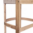 Modern Matera Barstool (Set of 2) With Wraparound Back And Rope - Teak / Beige