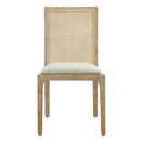 Dining Chair With Synthetic Cane Back And Upholstered Seat (Set of 2) - Natural