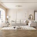 Living Room Set Modular Sectional Couch, Upholstered Sofa & Armchair & Movable Ottoman