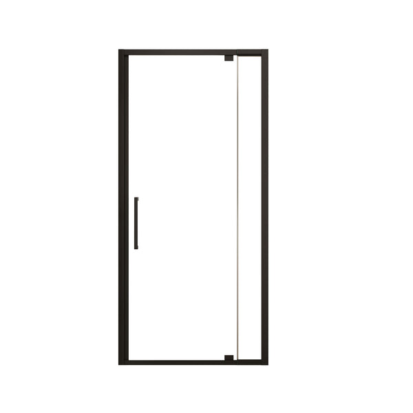 Scalable - Shower Door With 1 / 4" Clear Tempered Glass And Aluminium Alloy Frame - Matte Black