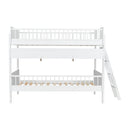 Bunk Bed With 3 Storage Shelves, Adjustable Ladder Left Or Right
