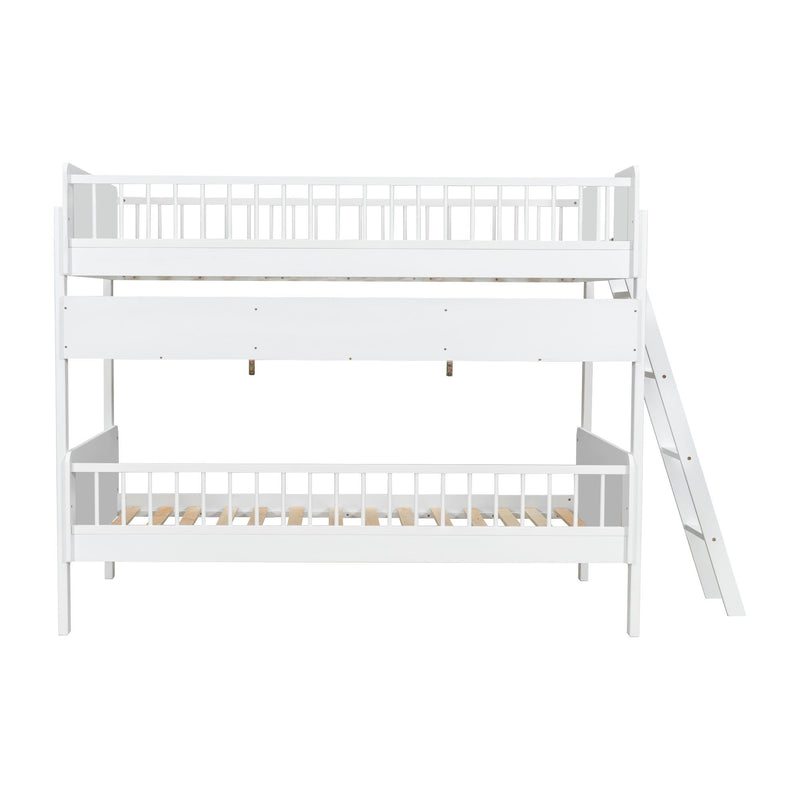 Bunk Bed With 3 Storage Shelves, Adjustable Ladder Left Or Right