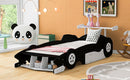 Race Car-Shaped Platform Bed With Wheels