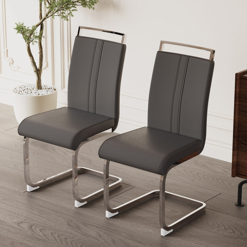 Modern Dining Chairs With Padded Seat, High Back