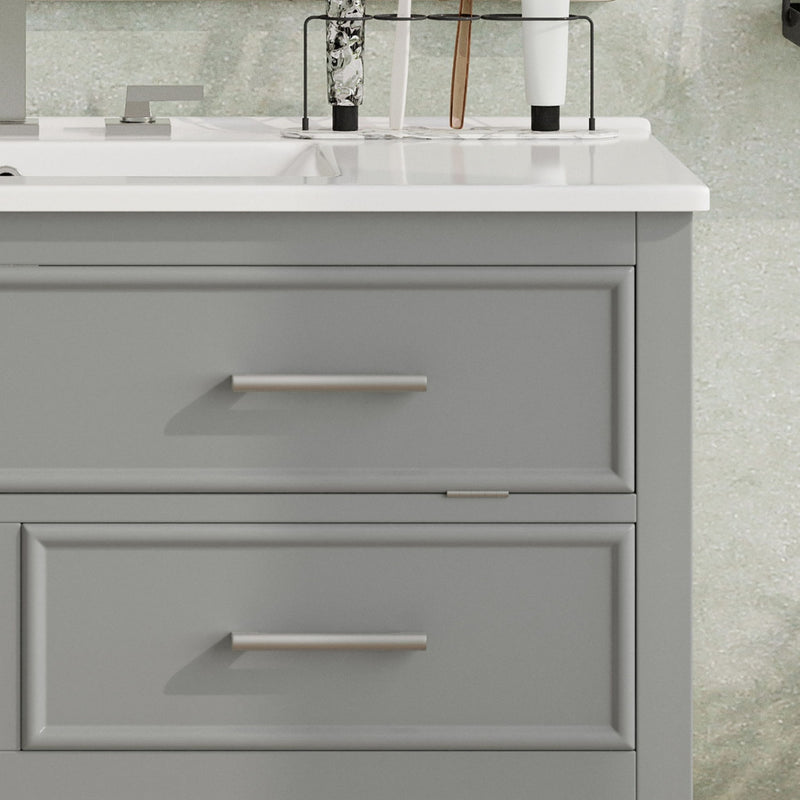 Bathroom Vanity With Ceramic Sink, Tip Out Tray & 2 Full Extension Drawers