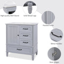 30" Bathroom Vanity With Sink, Bathroom Cabinet With A Door, 3 Drawers Legs, Adiustable Foot Pads - Gray