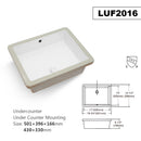 Modern Rectangular Undermount Bathroom Sink With Overflow Ceramic