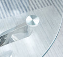 Modern Round Tempered Glass Table With Chrome Legs