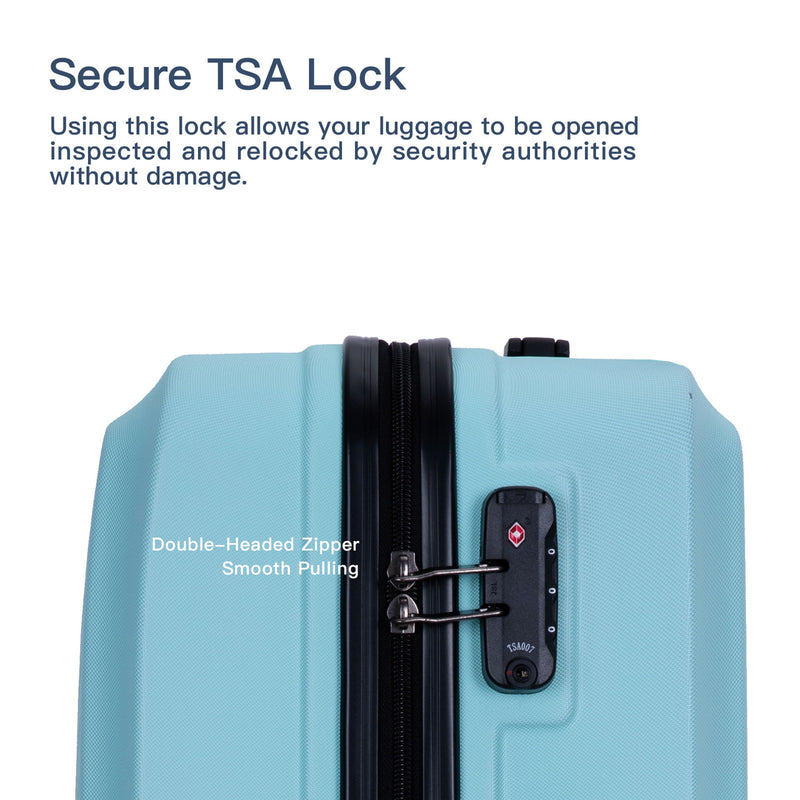 3 Piece Luggage Sets Lightweight Suitcase With Two Hooks, Spinner Wheels, Tsa Lock, Durable Hard Shell