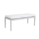 Outdoor Patio Stationary Bench With Sunbrella Fabric Cushion - Grayish