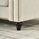 Modern 3 And 2 Seater Sofa With Rolled Arms, Tufted Upholstered Couch